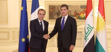 President Nechirvan Barzani meets with Minister of Armed Forces of France