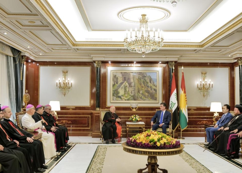 سه‌رۆك نێچيرڤان بارزانى پێشوازى له‌ كاردينال ساكۆ كرد