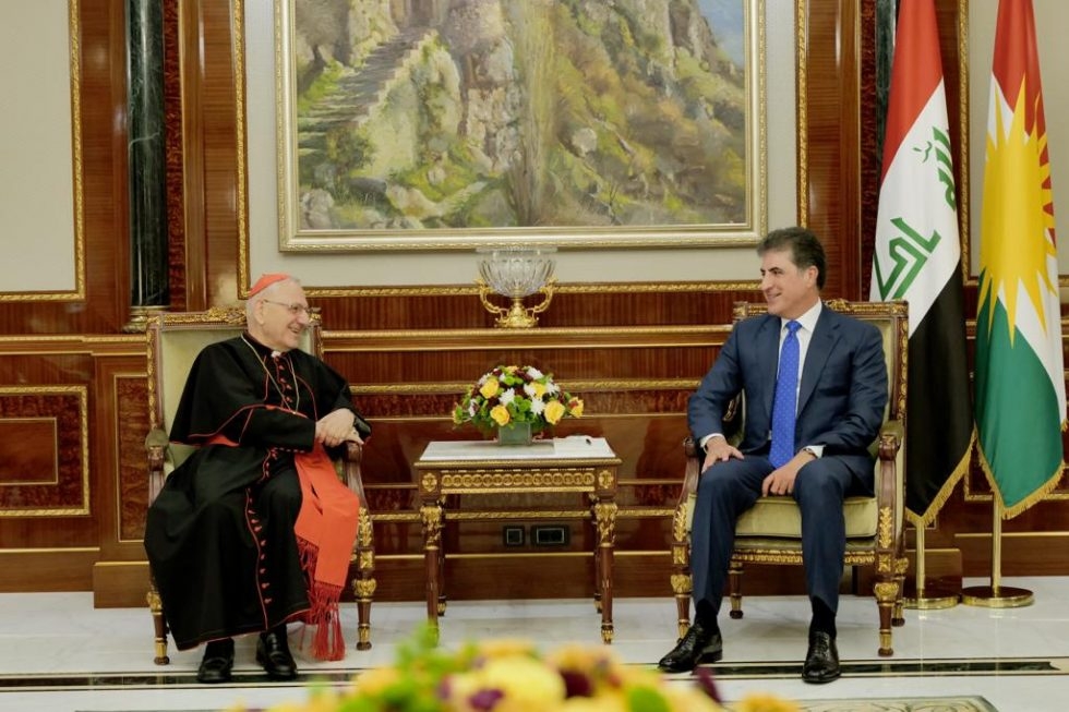 Kurdistan Region President Nechirvan Barzani Meets Chaldean Church Leader Cardinal Louis Sako