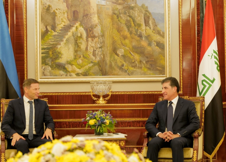 سه‌رۆكى هه‌رێمى كوردستان و وه‌زيرى به‌رگريى ئيستۆنيا كۆبوونه‌وه‌