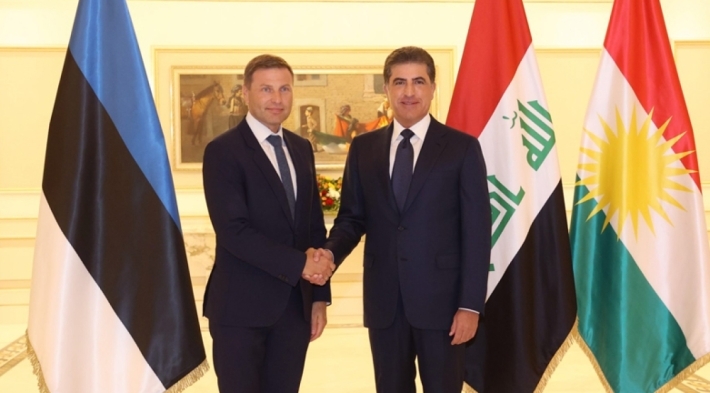 Serokê Herêma Kurdistanê û Wezîrê Berevaniya Estonya civiyan