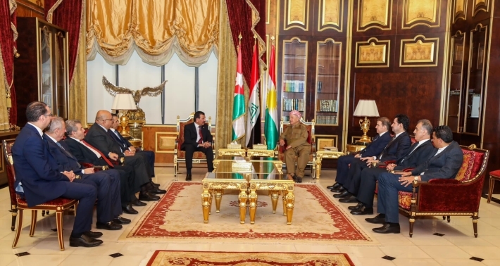 الرئيس بارزاني يشيد بالعلاقات التاريخية بين شعبي كوردستان والأردن