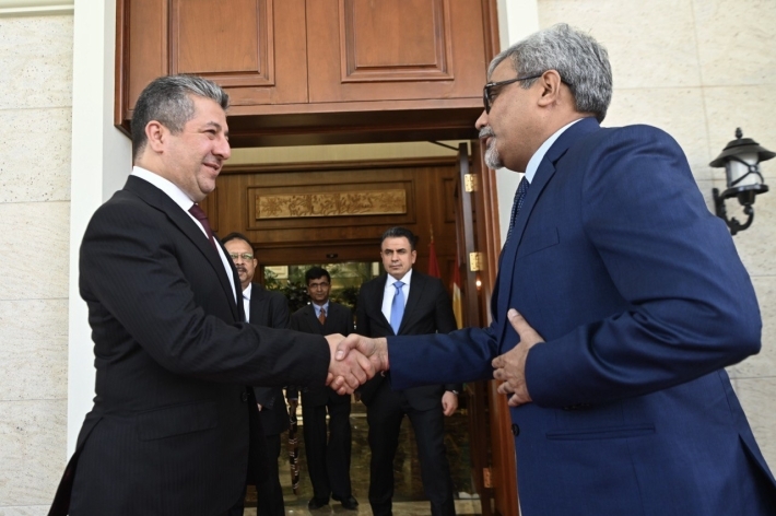 مسرور بارزاني يستقبل القنصل الهندي الجديد في إقليم كوردستان