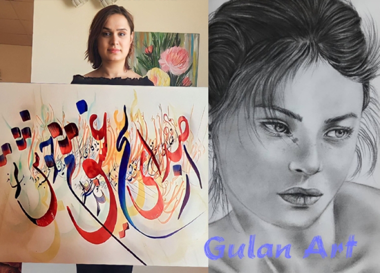 خانمە شێوەكار بەفرین چەلەبیانی: تابلۆكانم گوزارشت لە  لە ژیانی ئافرەتی كورد دەكات