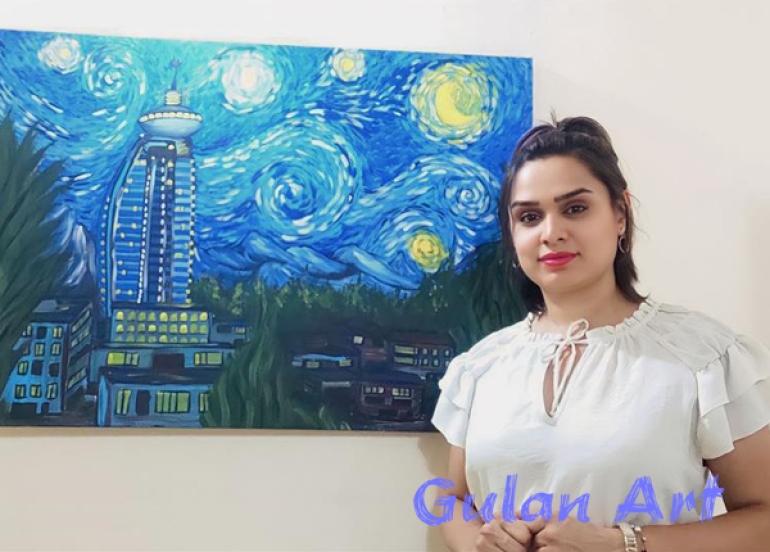 خانمە شێوەكار بەفرین چەلەبیانی: تابلۆكانم گوزارشت لە  لە ژیانی ئافرەتی كورد دەكات