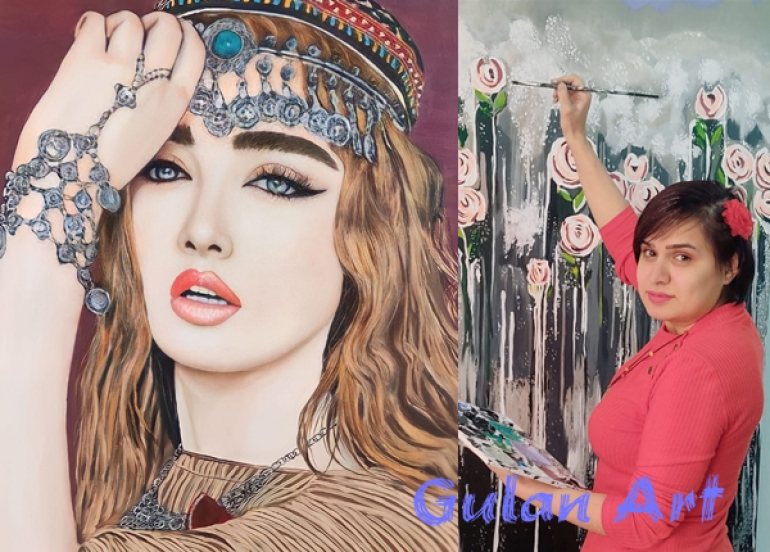 خانمە شێوەكار بەفرین چەلەبیانی: تابلۆكانم گوزارشت لە  لە ژیانی ئافرەتی كورد دەكات