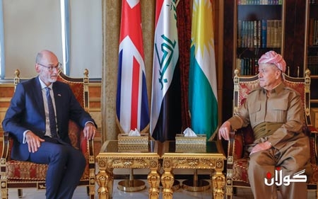 ســەرۆك بارزانی پێشوازی لە باڵیۆزی نوێی بریتانیا لە عێراق دەكات