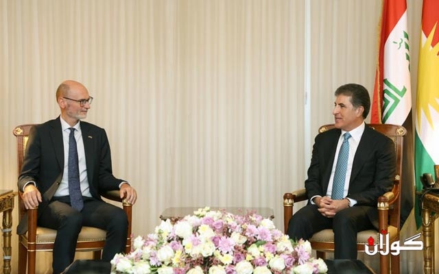 سه‌رۆكى هه‌رێمى كوردستان، پێشوازى له‌ باڵيۆزى نوێى به‌ريتانيا كرد