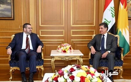 سه‌رۆكى هه‌رێمى كوردستان و هه‌ڵسووڕێنه‌رى باڵيۆزخانه‌ى ئه‌مه‌ريكا دۆخى عێراق و هه‌رێمى كوردستان تاوتوێ ده‌كه‌ن