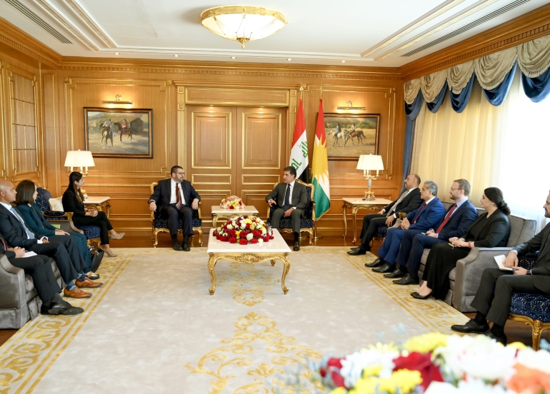 سه‌رۆكى هه‌رێمى كوردستان و هه‌ڵسووڕێنه‌رى باڵيۆزخانه‌ى ئه‌مه‌ريكا دۆخى عێراق و هه‌رێمى كوردستان تاوتوێ ده‌كه‌ن