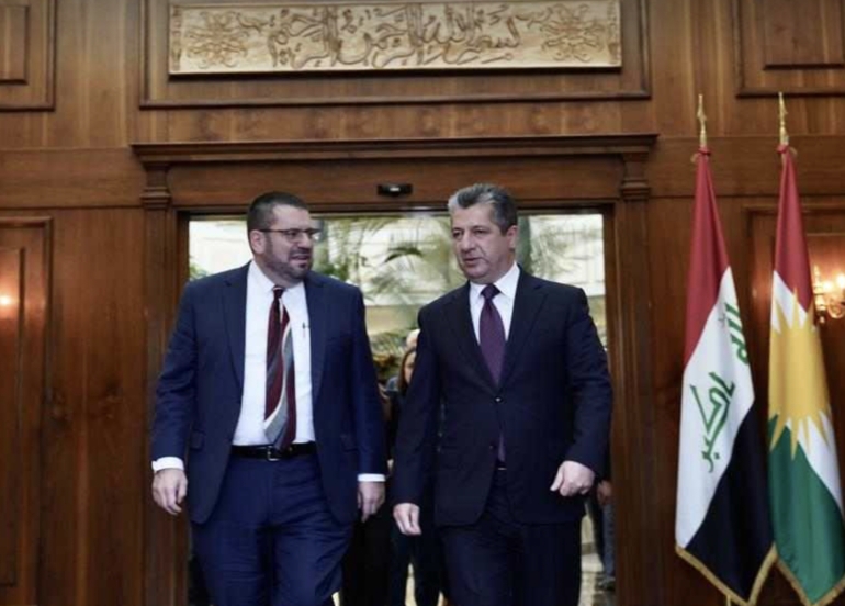 سەرۆکی حکوومەتی هەرێمی کوردستان پێشوازیی لە هەڵسوڕێنەری باڵوێزخانەی ئەمریکا لە عێراق کرد و چەند پرسێکیان تاوتوێکرد.