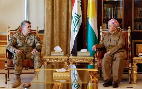 سەرۆك بارزانی پێشوازیی لە شاندێكی باڵای هێزەكانی هاوپەیمانان لە عێراق و سووریا کرد