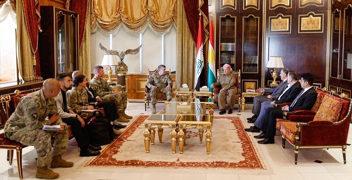 President Barzani Holds Talks with US-Led Coalition Delegation, Reaffirming Commitment to Counterterrorism Cooperation