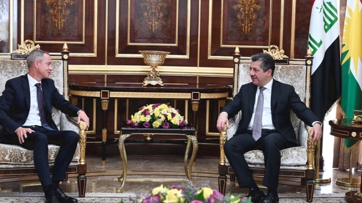 Serokwezîr Mesrûr Barzanî pêşwazî li Berpirsê Karûbarên Balyozxaneya Fransayê kir