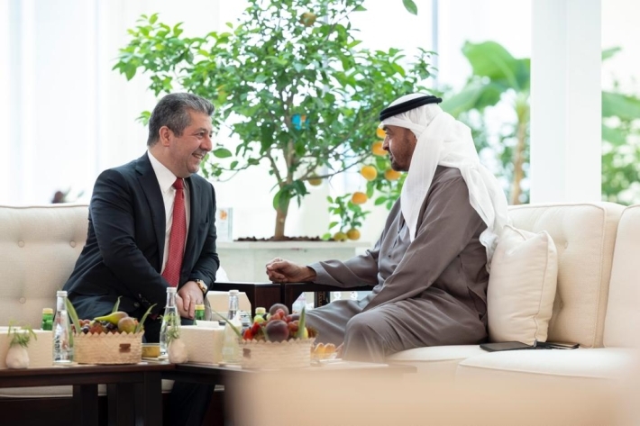 مسرور بارزاني والشيخ محمد بن زايد يبحثان سبل توطيد أواصر الصداقة بين الإمارات وإقليم كوردستان