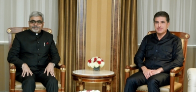 President Nechirvan Barzani receives the new Consul General of India