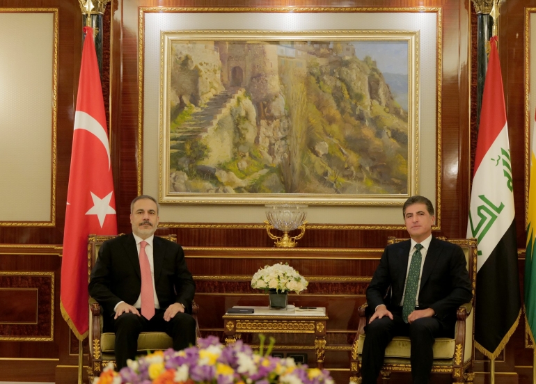 نێچيرڤان بارزانى، سه‌رۆكى هه‌رێمى ‏كوردستان پێشوازى له‌ به‌ڕێز هاكان فيدان، وه‌زيرى ده‌ره‌وه‌ى توركيا كرد.‏