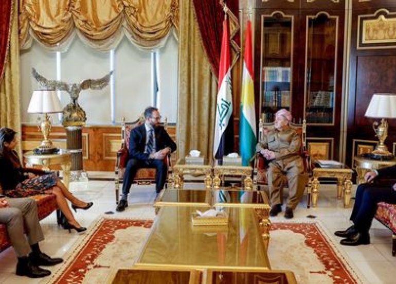 سەرۆک بارزانی پێشوازیی لە كونسوڵی نوێی ئەمریكا کرد