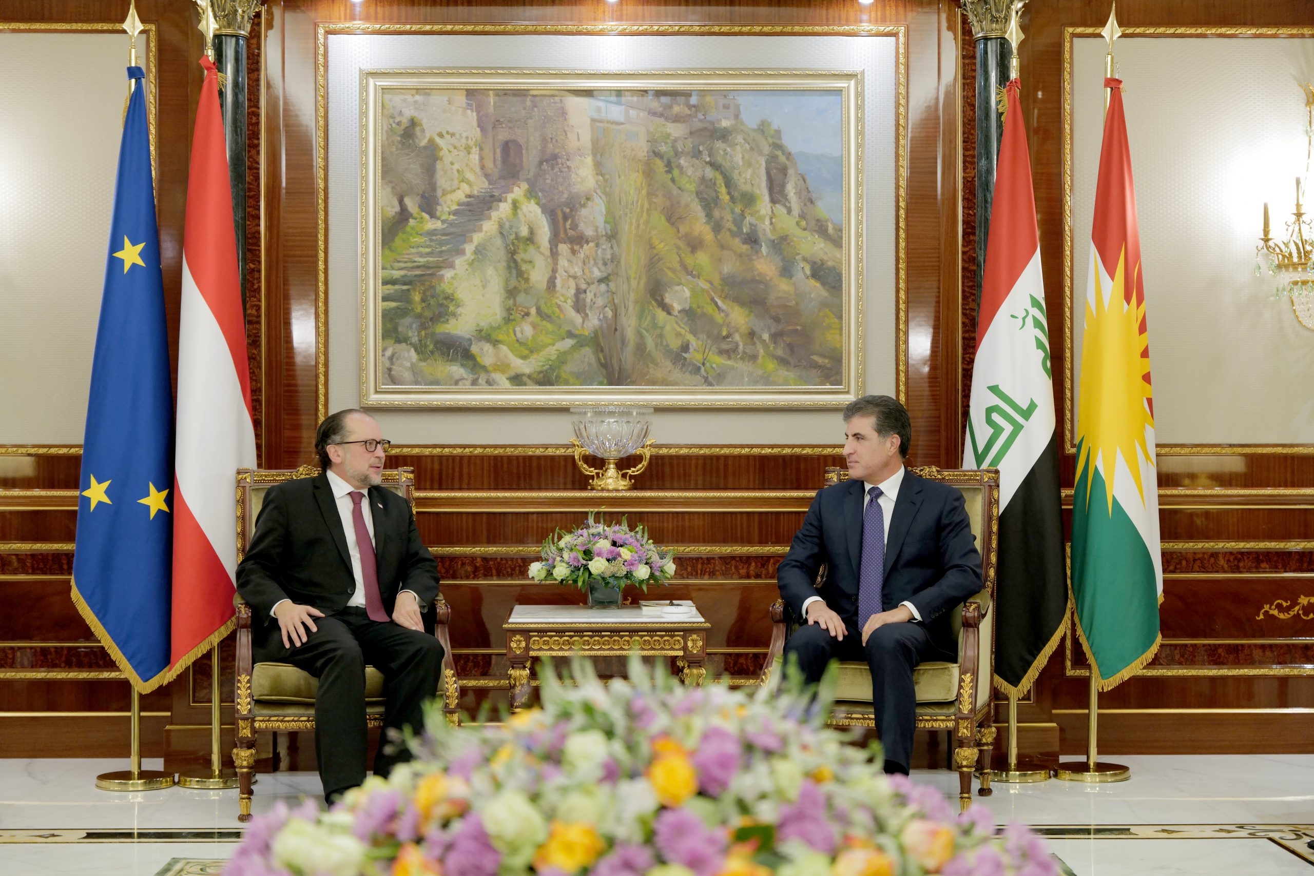 President Nechirvan Barzani Receives Austrian Foreign Minister