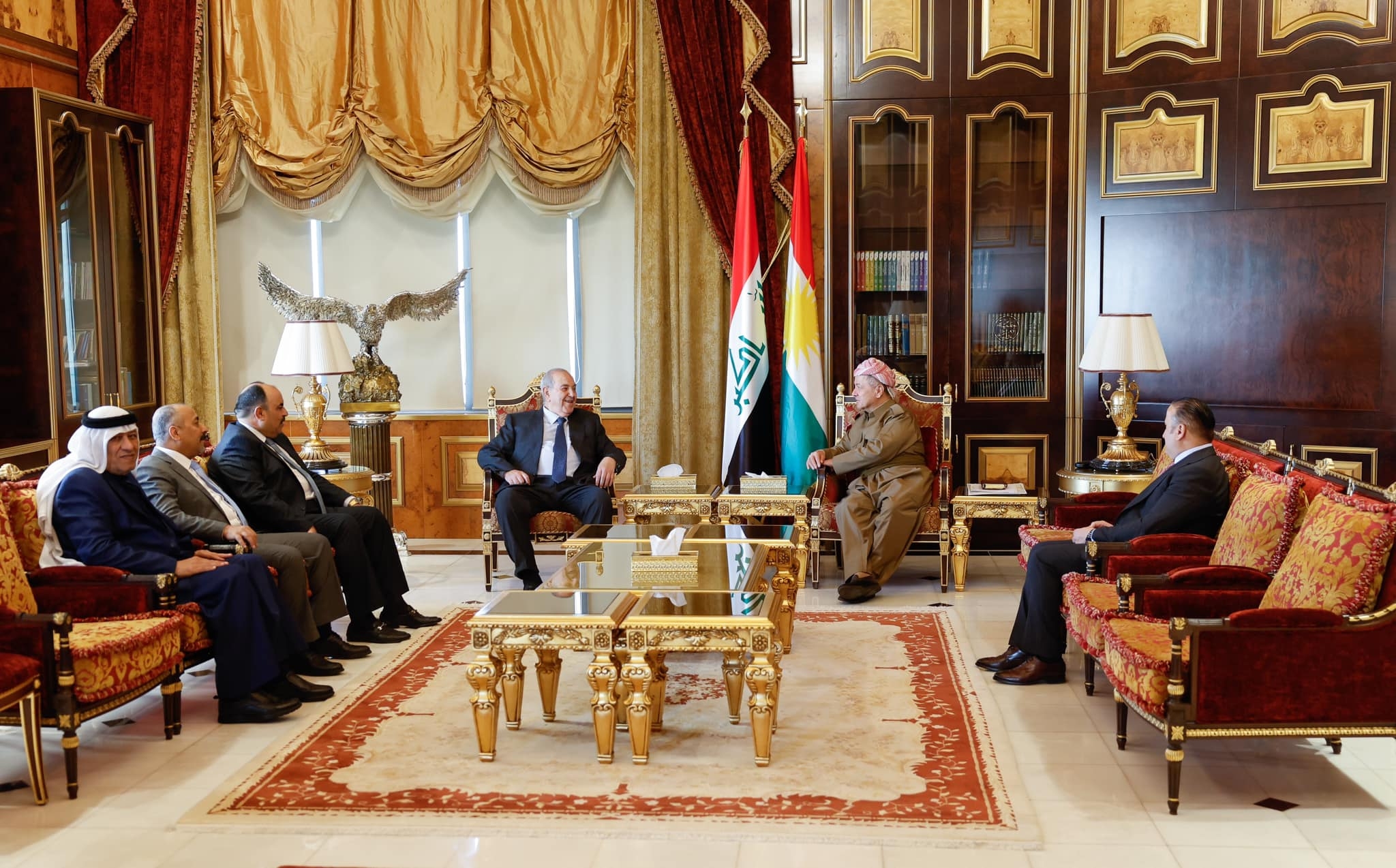 سەرۆک بارزانی پێشوازی شاندێکی ئیئتیلافی نیشتمانی دەکات