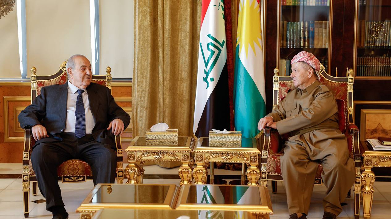 الرئيس بارزاني وإياد علاوي يؤكدان على حل المشاكل بين أربيل وبغداد وفقا للدستور والحوار المستمر