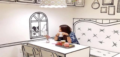 قاوەخانەیەك لە شێوەی وێنەی كارتۆنی