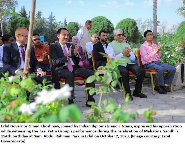 Kurdistan Region's Erbil and Sulaimani Provinces Commemorate Mahatma Gandhi's 154th Birthday