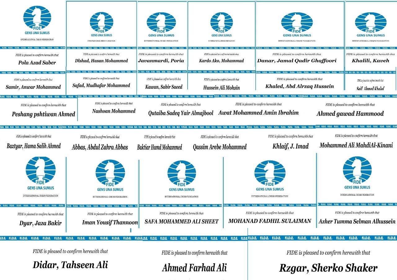 ئەكادیمیای شەتڕەنج 40بەشداربووی كردە راهێنەری نێودەوڵەتی