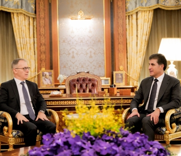 سه‌رۆكی هه‌رێمی كوردستان ، نێچیرڤان بارزانی پێشوازی لە باڵیۆزی ئیتاڵیا دەكات