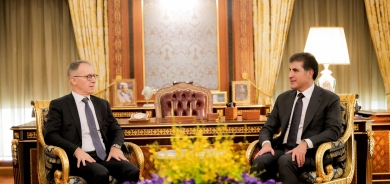 سه‌رۆكی هه‌رێمی كوردستان ، نێچیرڤان بارزانی پێشوازی لە باڵیۆزی ئیتاڵیا دەكات