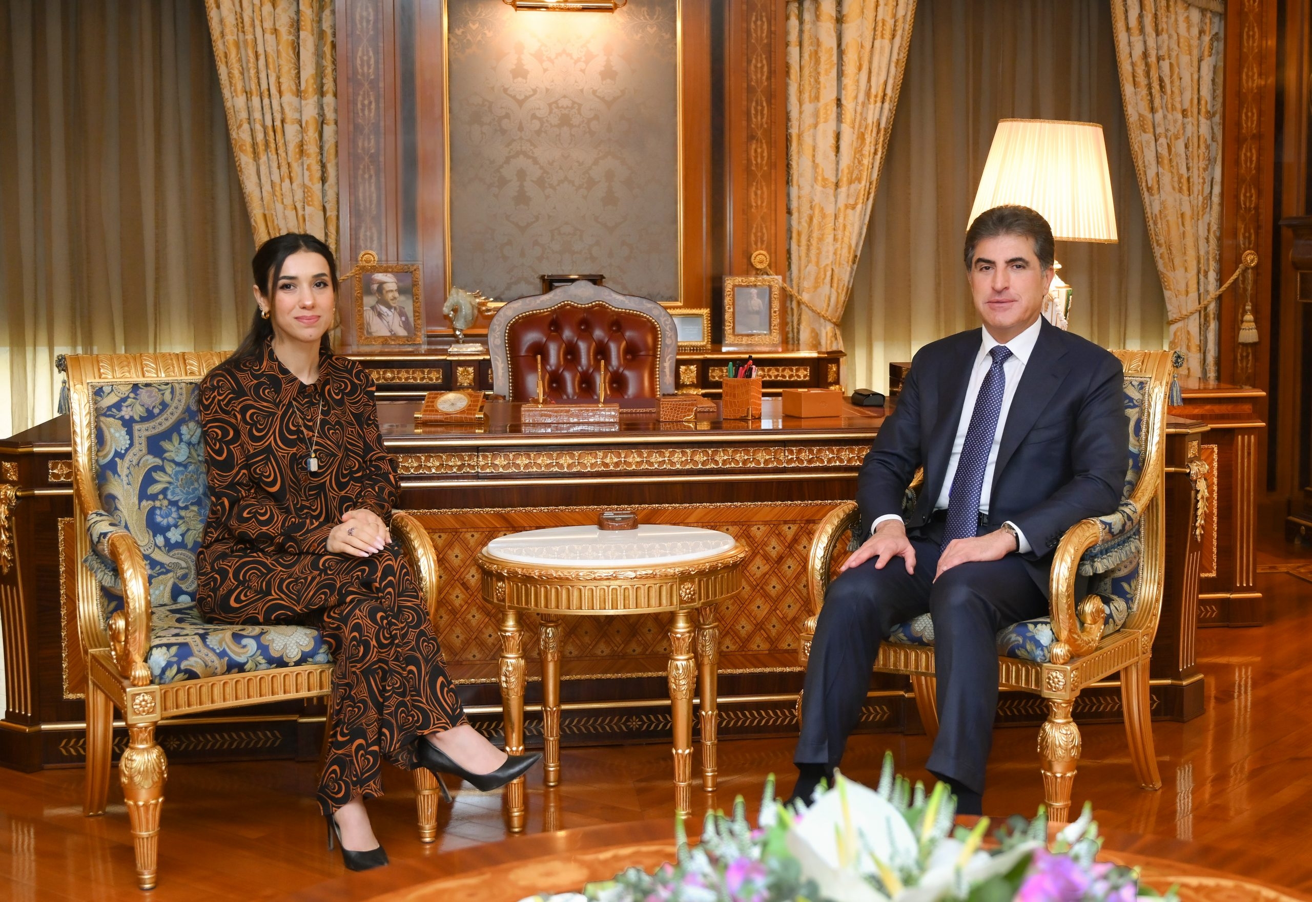 President Nechirvan Barzani meets with Yezidi activist Ms. Nadia Murad