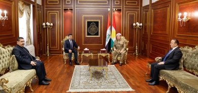 ســــەرۆك بــــارزانی پێشوازی لە سكرتێری گشتیی هاوپەیمانیی نیشتیمانیی تەقەدوم دەكات