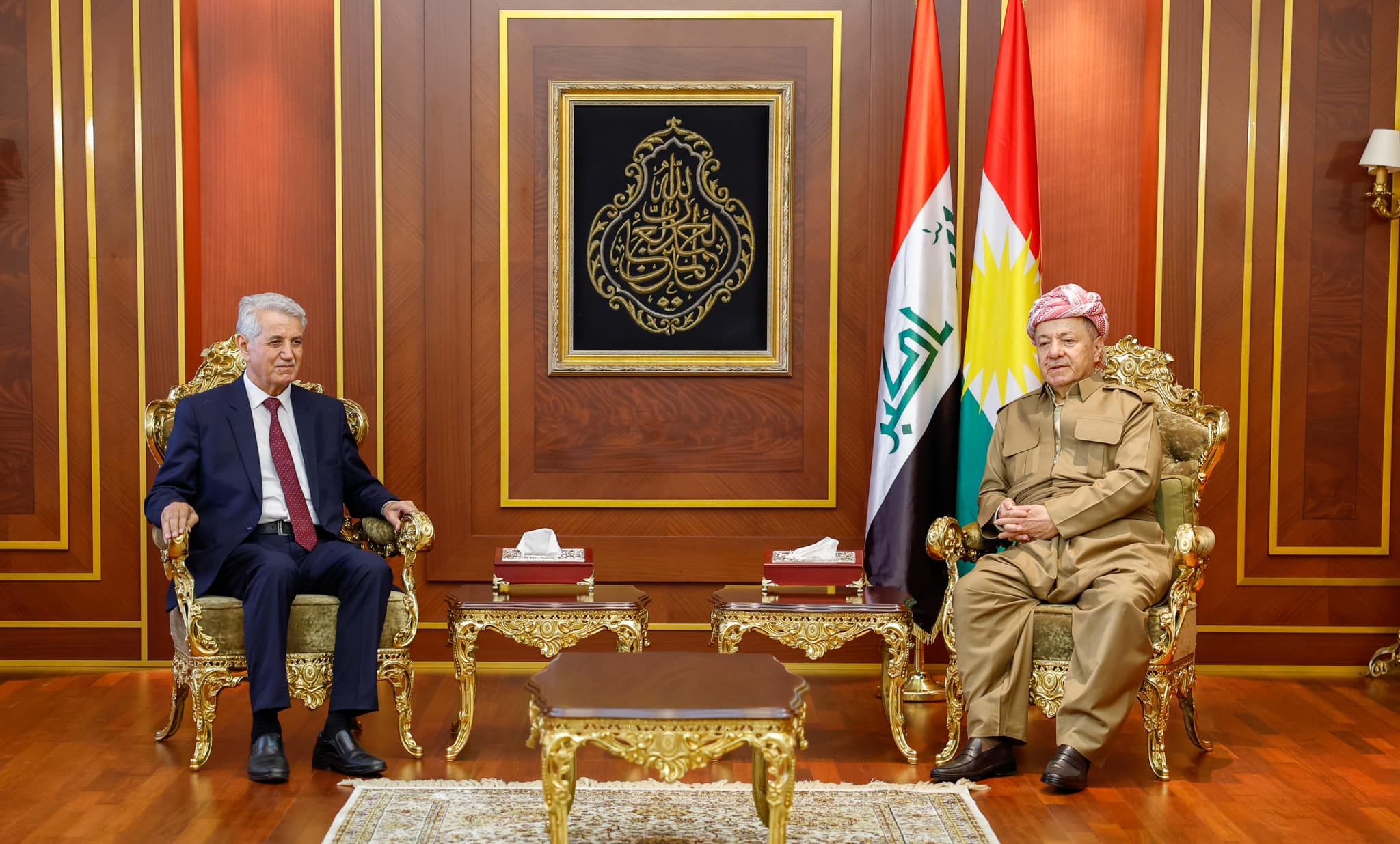 سەرۆک بارزانی پێشوازی لە دەستەی سەرۆکایەتیی ئەنجوومەنی نیشتیمانیی کورد لە سووریا دەکات