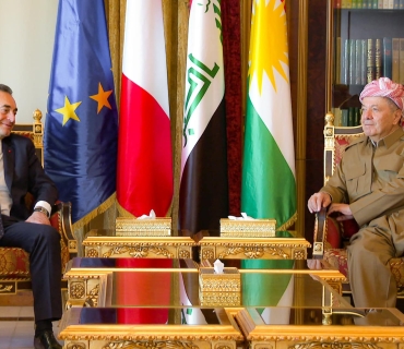 لە سەلاحەددین  ســــــەرۆك بــــارزانی پێشوازی لە باڵیۆزی فەرەنسا لە عێراق دەكات