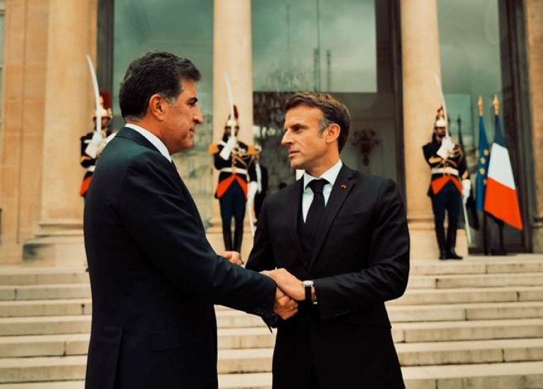 ســه‌رۆك نــێـچـيـرڤــان بــــارزانـــى و سه‌رۆك ماكرۆن دۆخى عێراق و ناوچه‌كه‌ تاوتوێ ده‌كه‌ن