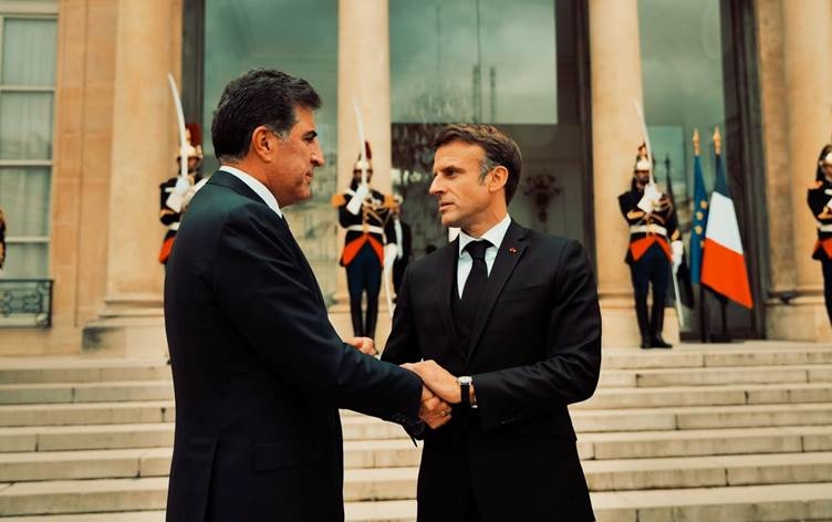 نيجيرفان بارزاني وماكرون يؤكدان ضرورة حماية استقرار العراق في ظل ظروف المنطقة المتأزمة