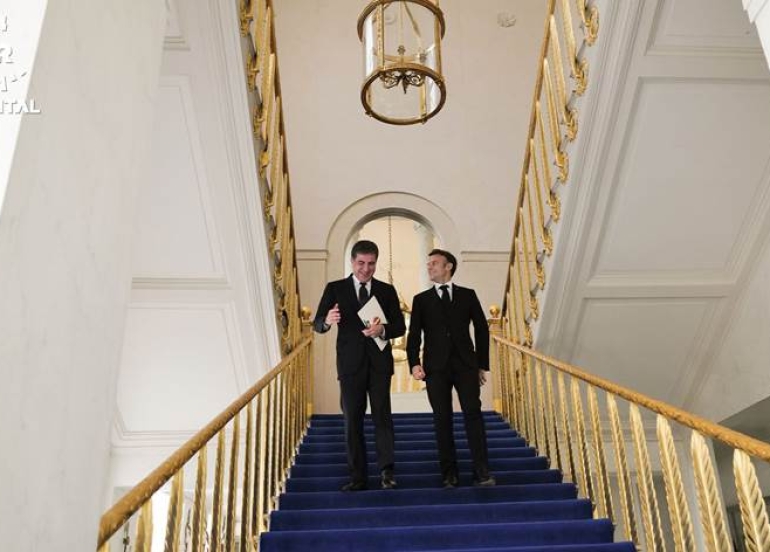 ســه‌رۆك نــێـچـيـرڤــان بــــارزانـــى و سه‌رۆك ماكرۆن دۆخى عێراق و ناوچه‌كه‌ تاوتوێ ده‌كه‌ن