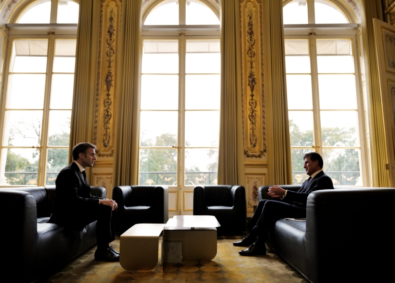 ســه‌رۆك نــێـچـيـرڤــان بــــارزانـــى و سه‌رۆك ماكرۆن دۆخى عێراق و ناوچه‌كه‌ تاوتوێ ده‌كه‌ن