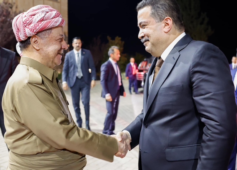 سەرۆک بارزانی پێشوازی لە سەرۆکوەزیرانی عێراقی فیدڕاڵ دەکات