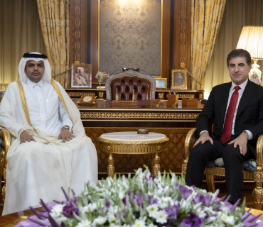 ســه‌رۆك نێچيرڤان بارزانى پێشوازى له‌ كونسولى گشتيى قه‌ته‌ر كرد