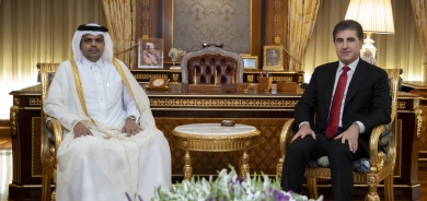 ســه‌رۆك نێچيرڤان بارزانى پێشوازى له‌ كونسولى گشتيى قه‌ته‌ر كرد