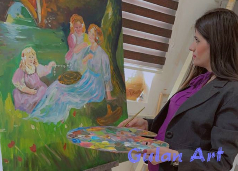 ئامینە عەبدوڵڵا:زۆر جار پارچە موزیكێك لەكاتی نیگاركێشاندا خەیاڵێكی ڕۆحی بە شێوەكار دەبەخشێت