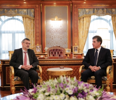 سه‌رۆكى هه‌رێمى كوردستان له‌گه‌ڵ سه‌رۆكى تيمێكى باڵاى يووئێن كۆبووه‌وه‌