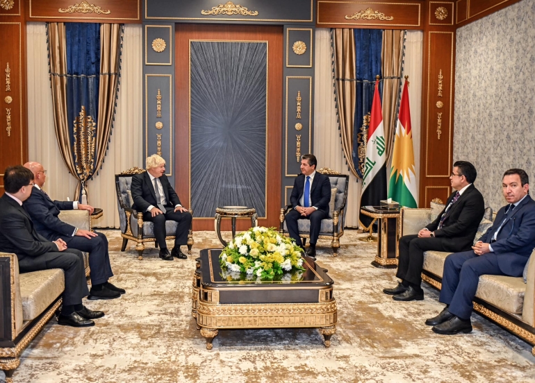 سەرۆکی حکومەتی هەرێمی کوردستان لەگەڵ بۆریس جۆنسن سەرۆکوەزیرانی پێشووی بەریتانیا کۆبووەوە.