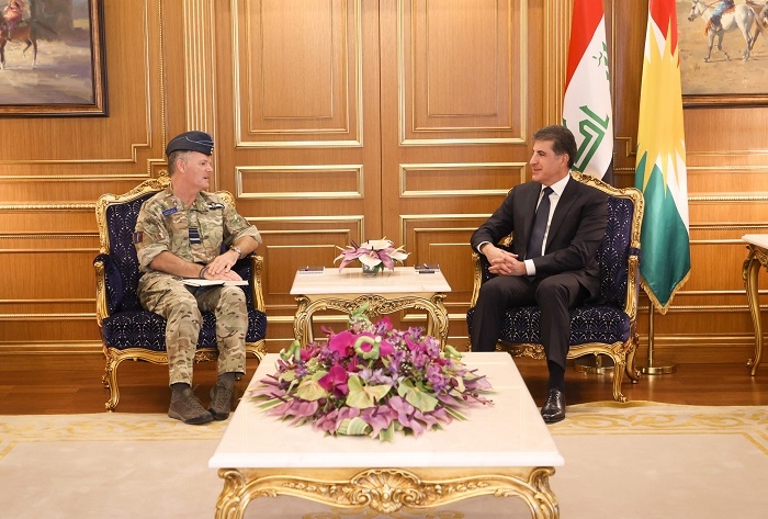 President Nechirvan Barzani meets with UK Chief of the Defense Staff’s Senior Middle East Advisor