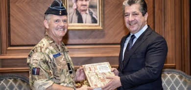 مەسرور بارزانى پێشوازىی لە شاندێکی سەربازیى بەریتانیا کرد