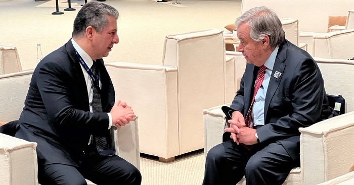 KRG Prime Minister Meets with the UN’s Secretary-General at COP28