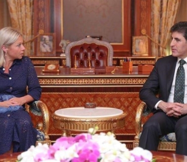 سه‌رۆك نێچيرڤان بارزانى پێشوازى له‌ خاتوو پلاسخارت كرد