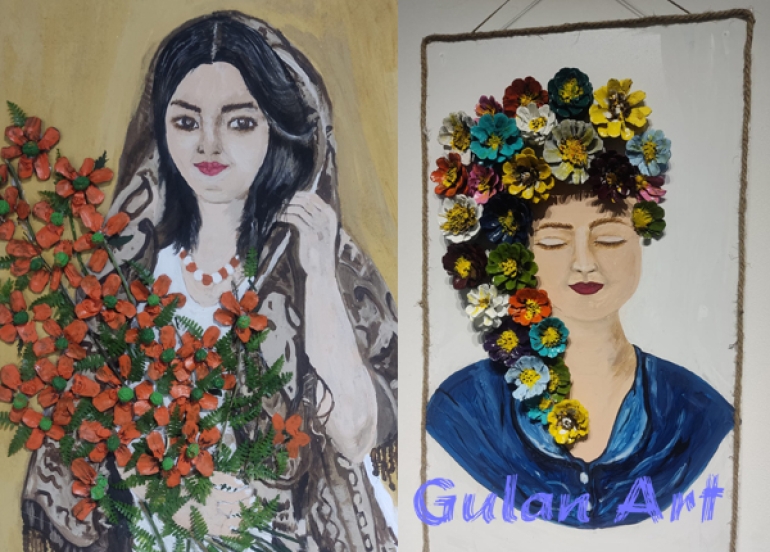 خانمە هونەرمەند (خەجێ خدر) یەكەم پێشانگەی تایبەتی خۆی كردەوە