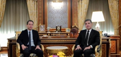 ســــه‌رۆك نێچيرڤان بــــارزانى پێشوازى له‌ باڵيۆزى فه‌ره‌نسا كرد